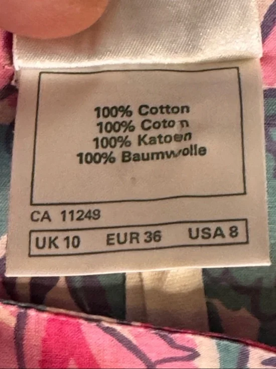 Vintage Laura Ashley Floral Puff-Sleeve Midi Dress Pink & Lavender sz 8 80s 90s - Picture 9 of 10